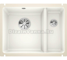 Мойка кухонная Blanco Subline 350/150-U глянцевая белая, с отводной арматурой InFino