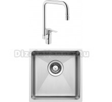 Комплект  Мойка кухонная Florentina Оптима OP.400.400 + Смеситель VitrA Single sink mixer A42388EXP для кухонной мойки