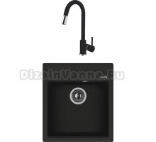 Комплект  Мойка кухонная Florentina Липси 460 антрацит + Смеситель Florentina Вита AV для кухонной мойки, антрацит