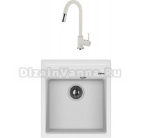 Комплект  Мойка кухонная Florentina Липси 460 жасмин + Смеситель D&K Eucharius Rhein DA1372422 для кухонной мойки, жасмин