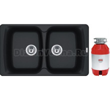 Комплект Мойка кухонная Franke AZG 620 оникс + Измельчитель отходов Franke Turbo Elite TE-75 с пневмокнопкой
