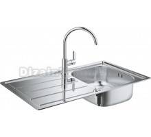 Комплект Grohe Bau 31562SD0 Мойка кухонная K200 31552SD0 + Смеситель BauEdge 31367000 для кухонной мойки