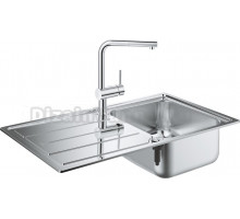 Комплект Grohe Minta 31573SD0 Мойка кухонная K500 31571SD0 + Смеситель Mint 32168000 для кухонной мойки