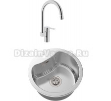 Комплект  Мойка кухонная Oulin OL-357 + Смеситель VitrA Fold S Sink Mixer A42155EXP для кухонной мойки