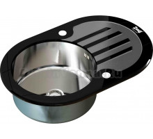 Мойка кухонная Zorg Inox Glass GL-7851-OV-BLACK черное стекло