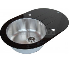 Мойка кухонная Zorg Inox Glass GL-5077-OV-BLACK черное стекло
