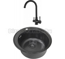 Комплект  Мойка кухонная Zorg Light SZR-510/205 GRAFIT + Смеситель Steel Hammer SH 763 INOX GRAFIT PVD для кухонной мойки