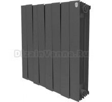 Радиатор биметаллический Royal Thermo Piano Forte 500 noir sable 8 секций, черный