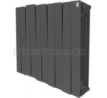 Радиатор биметаллический Royal Thermo Piano Forte 500 noir sable 10 секций, черный