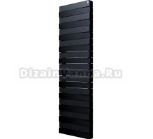 Радиатор биметаллический Royal Thermo Piano Forte Tower noir sable 22 секции, черный с монтажным набором