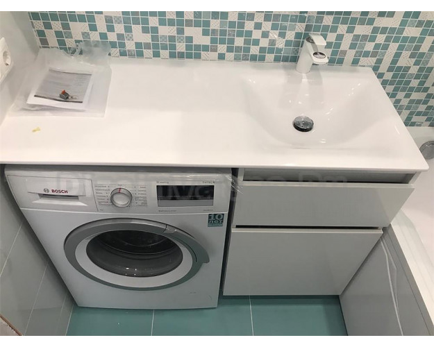 Раковина над стиральной машиной в ванной фото