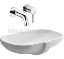 Комплект  Смеситель Kludi Bozz 382440576 для раковины + Рукомойник Duravit D-Code 0338490000 встраиваемый