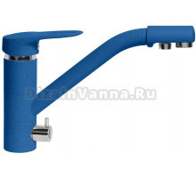 Смеситель AquaGranitEx C-6040 для кухонной мойки, синий