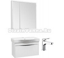 Комплект для ванной Смеситель Bravat Eler F1191238CP-RUS для раковины + Мебель для ванной STWORKI Хельсинки 80