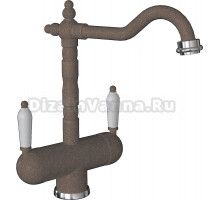 Смеситель Flortek Ария FK для кухонной мойки, коричневый