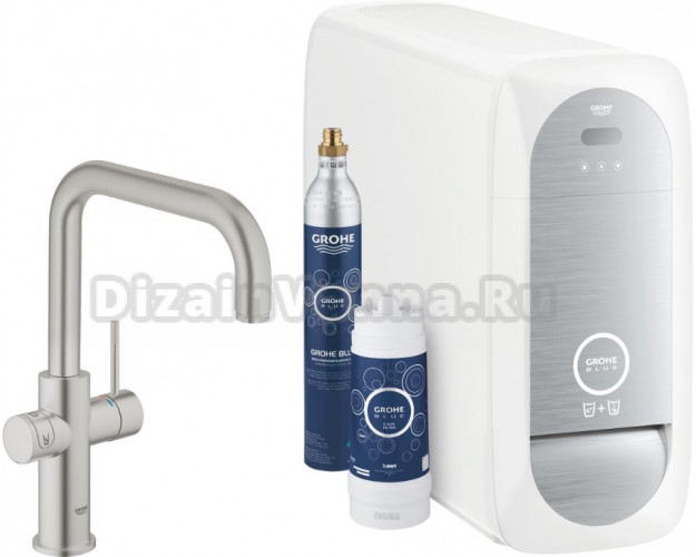 Смеситель для кухни мойки grohe blue pure minta 31721dc0 однорычажный