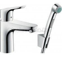 Смеситель Hansgrohe Focus 31927000 для раковины с гигиеническим душем, с донным клапаном Push-Open