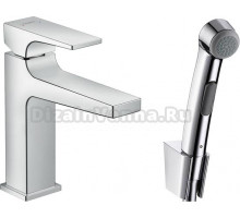 Смеситель Hansgrohe Metropol 32522000 для раковины с гигиеническим душем, с донным клапаном Push-Open