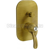 Смеситель Migliore Lem Swarovski ML.LEM-1972K.BR С ВНУТРЕННЕЙ ЧАСТЬЮ, для ванны с душем, бронза