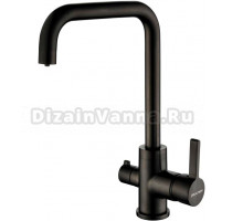 Смеситель Paulmark Logas Lo213021-GM для кухонной мойки, вороненая сталь