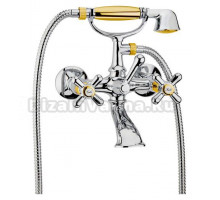 Смеситель Webert Armony AM720201017 для ванны с душем, хром, золото