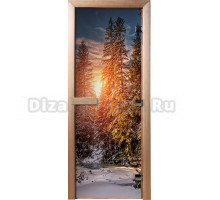 Дверь для бани и сауны Банные штучки 32687 Зимний лес 190х70