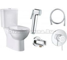 Комплект Унитаз-компакт Grohe Bau Ceramic 39349000 + Гигиенический душ Grohe BauClassic 124901 со смесителем