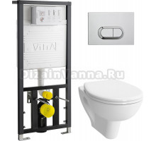 Комплект VitrA S20 9004B003-7202 подвесной унитаз + инсталляция + кнопка