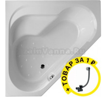 Акриловая ванна Jacob Delafon Bain-Douche 145х145 L + слив-перелив