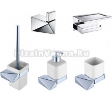 Набор Boheme New Venturo Ершик 10319-CR + Дозатор 10317-CR + Стакан 10314-CR + Крючок 10316-CR + Держатель туалетной бумаги 10311-CR