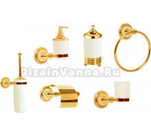 Набор Boheme Hermitage Gold Ершик + Полотенцедержатель + Держатель туалетной бумаги + Стакан + Полотенцедержатель + Контейнер