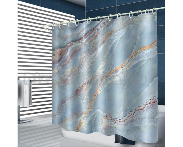 Штора для ванной Carnation Home Fashions Marble 180x200 blue dizainvanna.ru