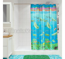 Штора для ванной Fora PH78 180х180 см, весёлые дельфины