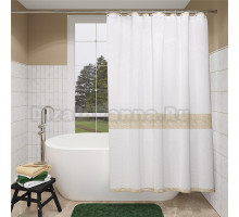 Штора для ванной Fora FOR-STN203NAT 180x180, белая/бежевая