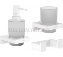 Набор Hansgrohe AddStoris Стакан 41749700 + Дозатор 41745700 + Крючок 41755700 матовый белый