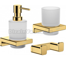 Набор Hansgrohe AddStoris Стакан 41749990 + Дозатор 41745990 + Крючок 41755990 полированное золото