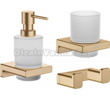 Набор Hansgrohe AddStoris Стакан 41749140 + Дозатор 41745140 + Крючок 41755140 шлифованная бронза