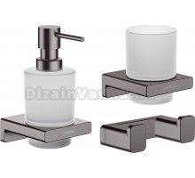 Набор Hansgrohe AddStoris Стакан 41749340 + Дозатор 41745340 + Крючок 41755340 шлифованный черный хром
