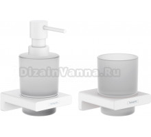 Набор Hansgrohe AddStoris Стакан 41749700 + Дозатор 41745700, матовый белый