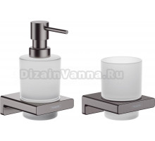 Набор Hansgrohe AddStoris Стакан 41749340 + Дозатор 41745340, шлифованный черный хром
