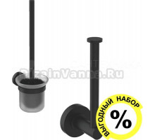 Набор Ideal Standard IOM I1001XG Держатель для запасных рулонов + Ершик, silk black