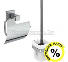 Набор Ideal Standard IOM I1001SQ Держатель туалетной бумаги + Ершик, хром