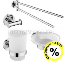 Набор Ideal Standard IOM I1003AA Стакан + Крючок + Полотенцедержатель + Мыльница, хром