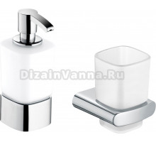 Набор Keuco Дозатор Elegance new 11653 019001 + 2 уп. пенного мыла + Стакан Elegance new 11650 019000 хром
