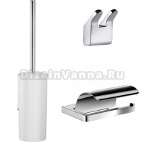 Набор Keuco Ершик Collection Moll 12764 белый + Держатель туалетной бумаги Collection Moll 12760 хром + Крючок Collection Moll 12713 хром