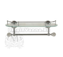 Полка Migliore Amerida ML.AMR-60.429Ch с галереей, L36 cv с полотенцедержателм Swarovski, хром