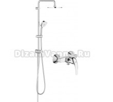 Душевой комплект Grohe BauCurve 23631000 + душевая стойка Grohe New Tempesta Cosmopolitan 27394002