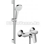 Душевой комплект Hansgrohe Logis 71600000 смеситель + душевой гарнитур Croma Select E Vario 26582400