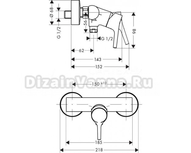 Душевой комплект Hansgrohe Talis S 72600000 + 72031000 + душевой гарнитур dizainvanna.ru