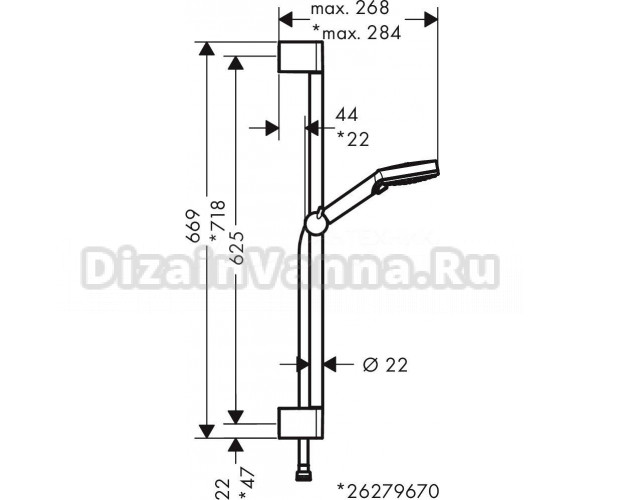 Душевой комплект Hansgrohe Talis S 72600000 + 72031000 + душевой гарнитур dizainvanna.ru